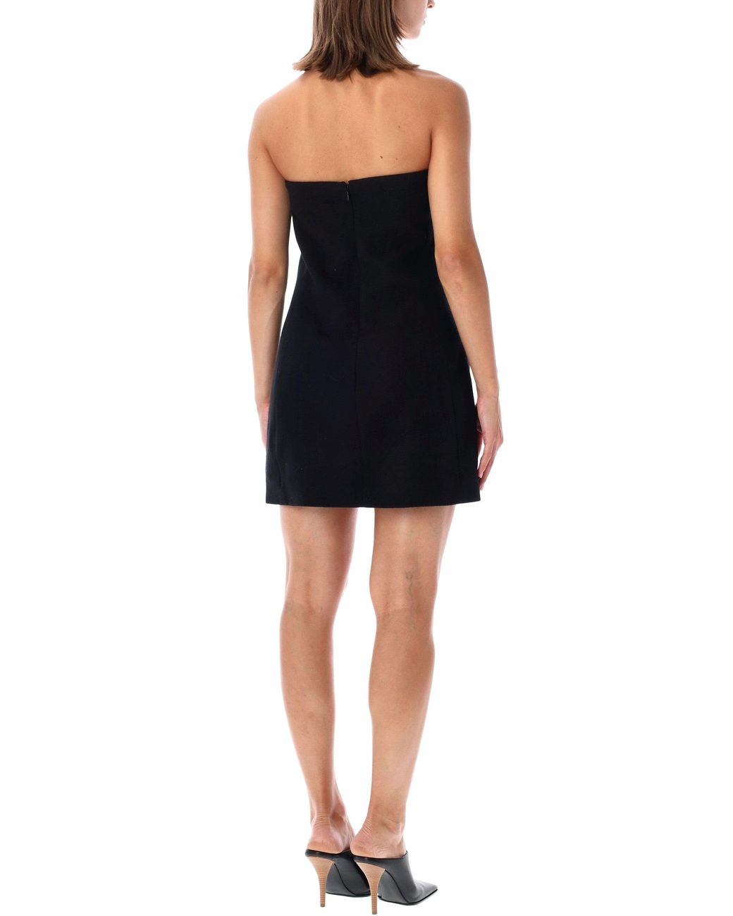 7 For All Mankind Black Bow Strapless Bow Detail Mini Dress
