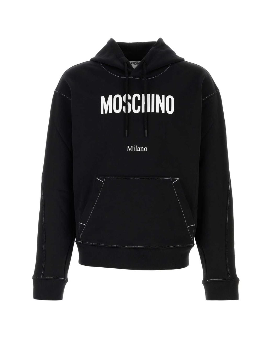 Moschino Black Regular Logo Hoodie for men