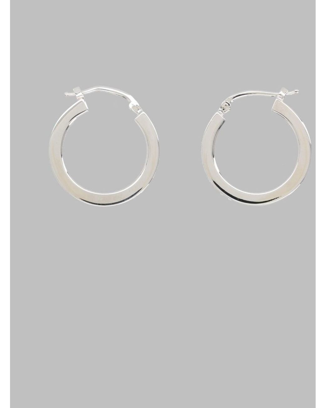 MM6 by Maison Margiela Gray Orecchini A Cerchio Con Logo