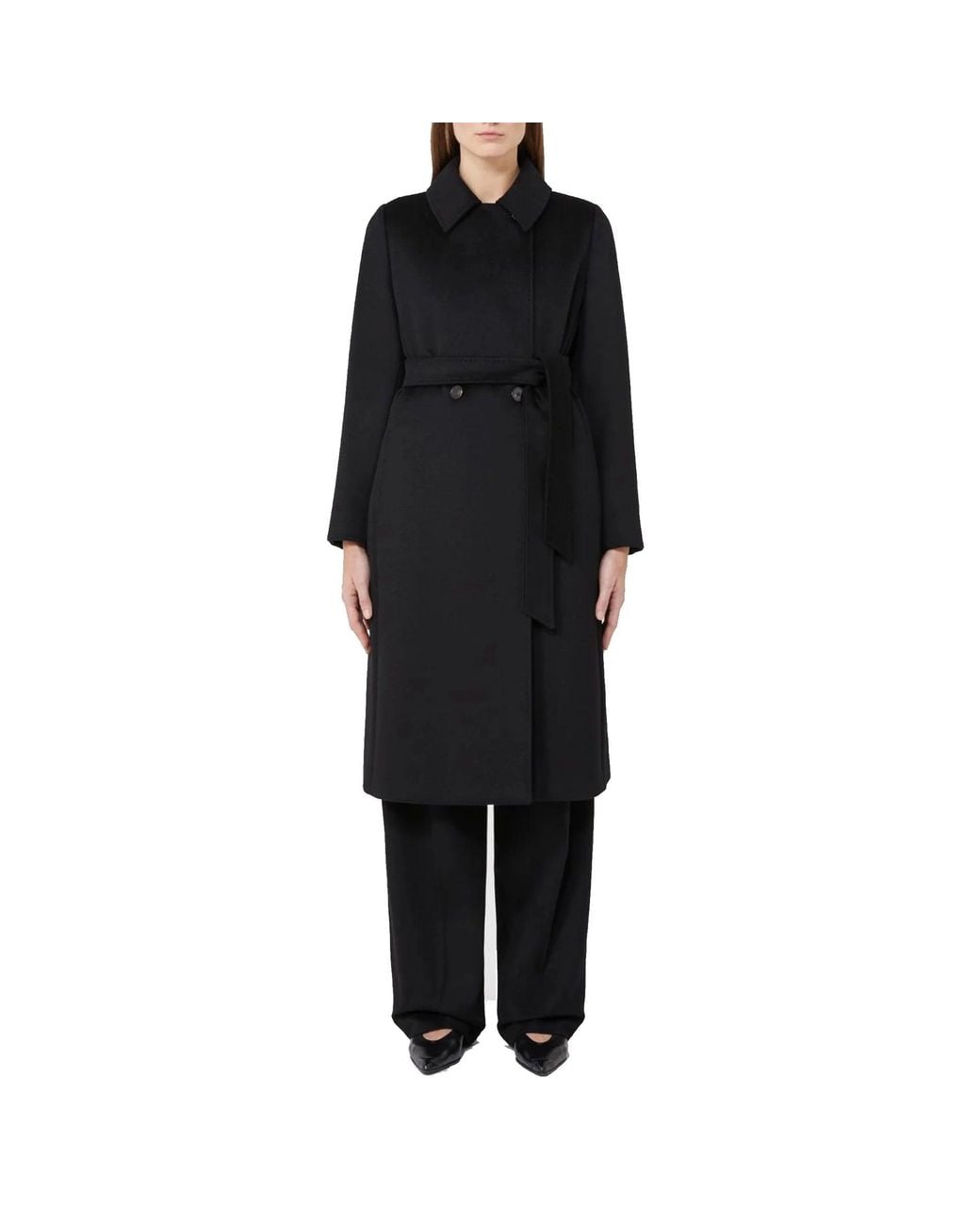 Max Mara Black Studio Bcollag Wool Coat