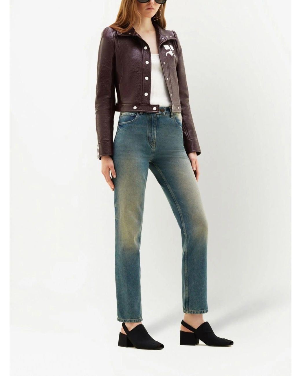 Courreges White Cropped Silk And Nylon Jacket