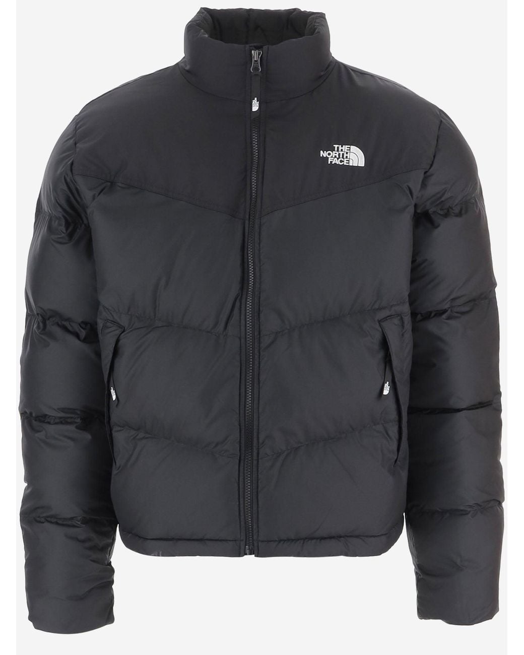 The North Face Black Padded Down Jacket With Logo