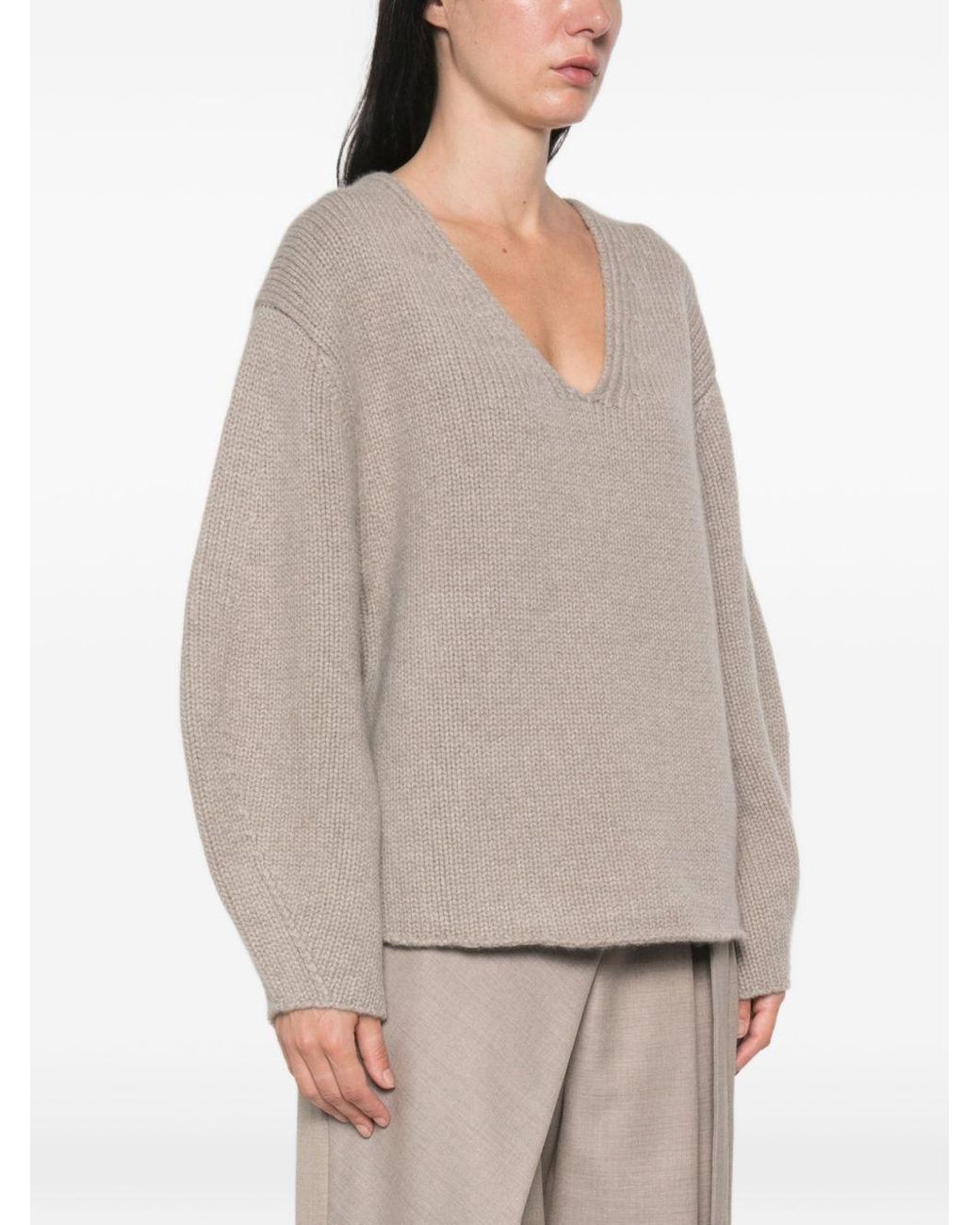 Soft Goat Natural Cashmere V Necked Sweater