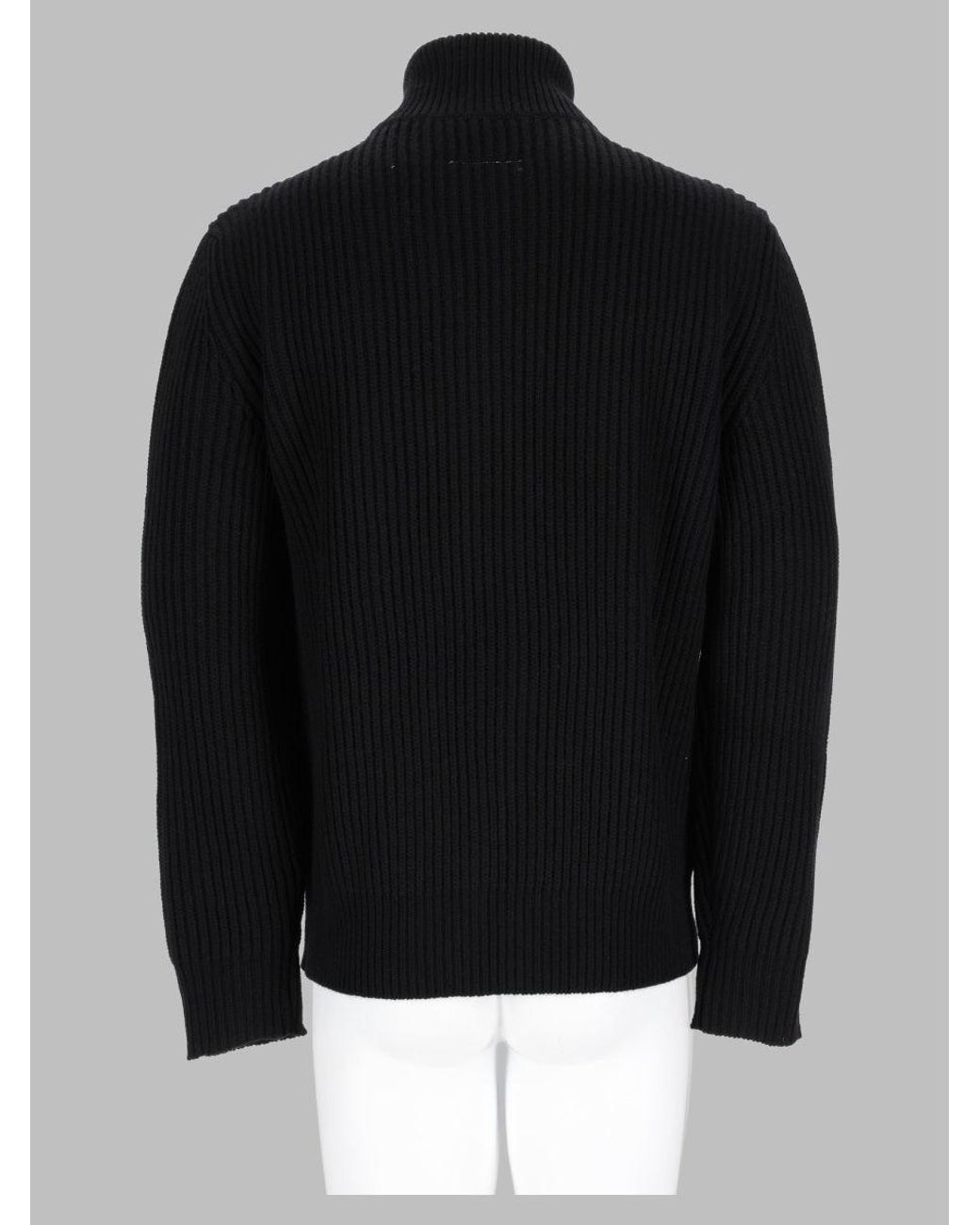 MM6 by Maison Margiela Black Maglia A Costine Con Zip