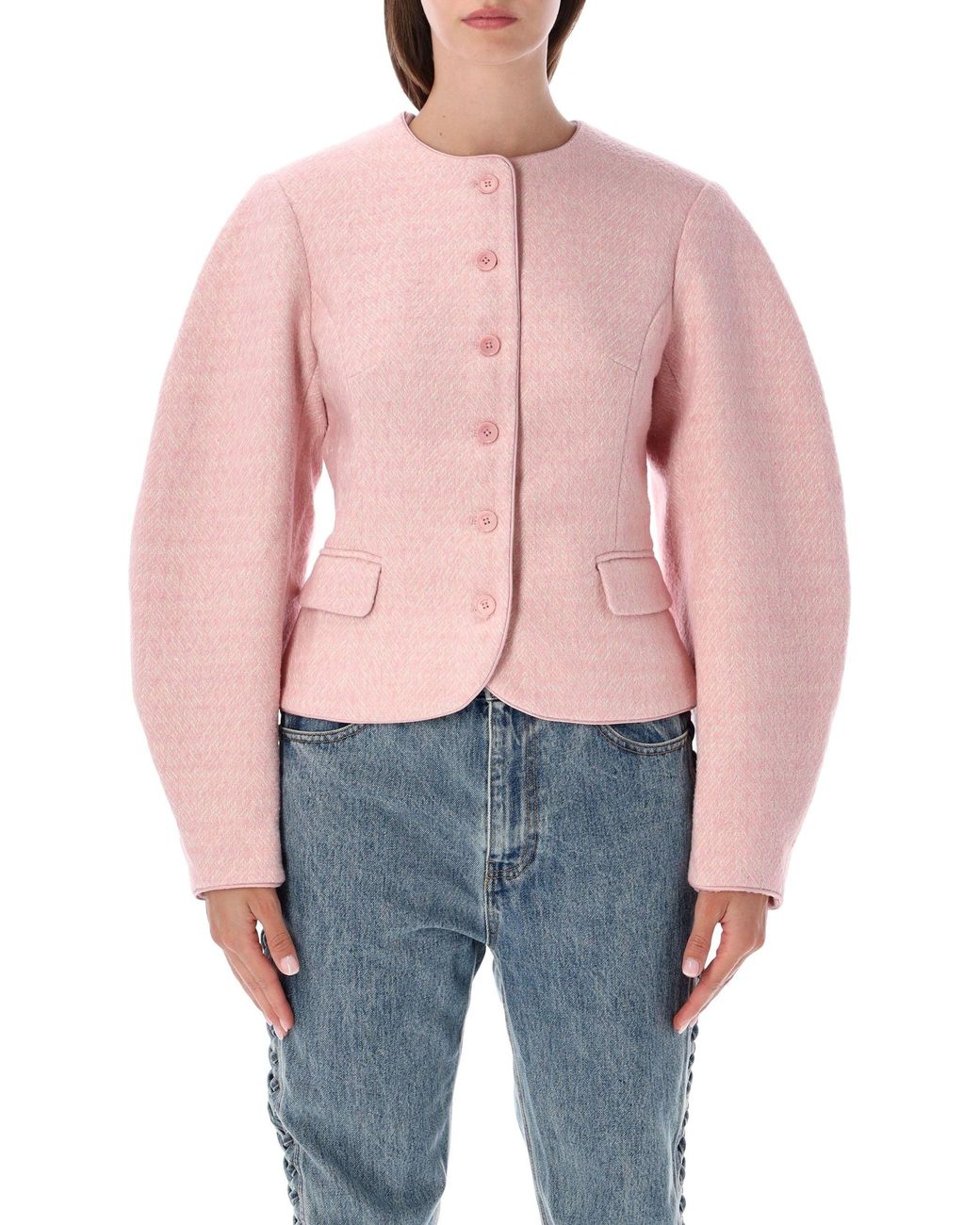 ROTATE BIRGER CHRISTENSEN Blue Rotate Cocoon Sleeved Jacket