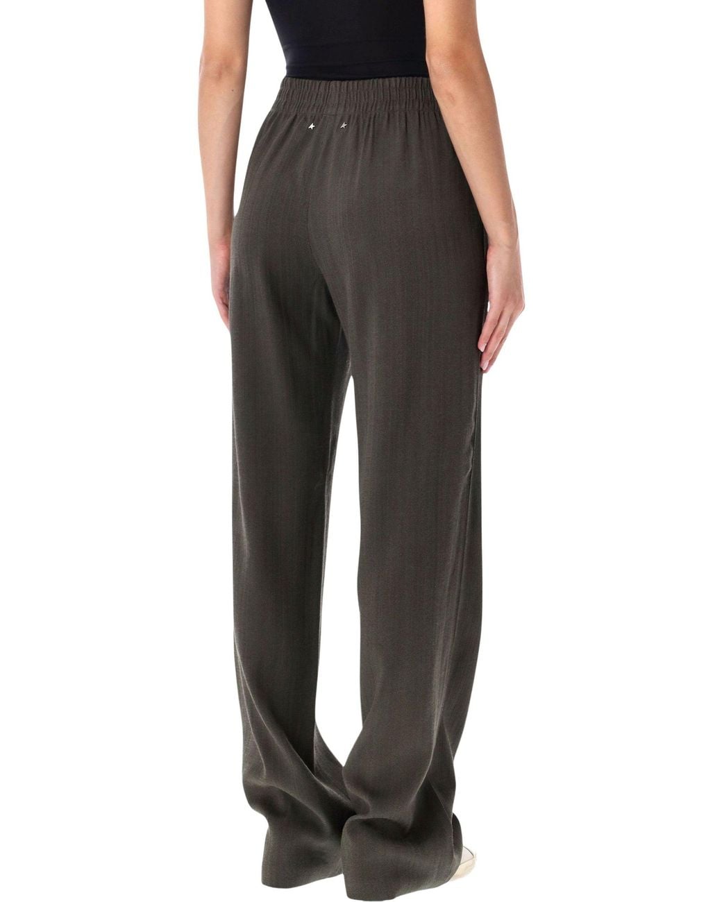 Golden Goose Deluxe Brand Black Wide-Leg Elastic Waist Trousers