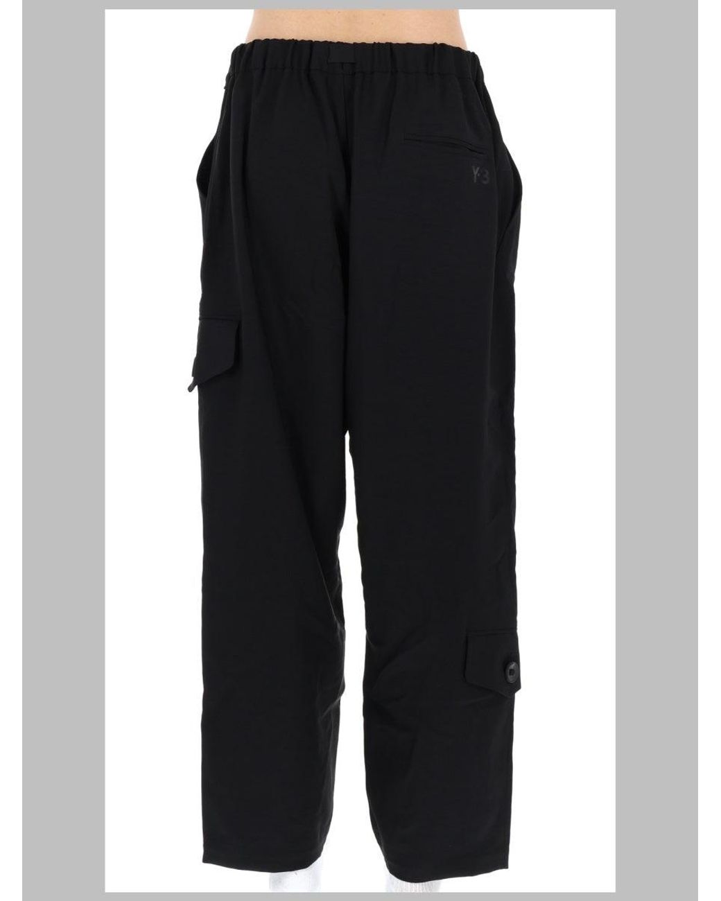 Y-3 Black Mini Print Trousers for men