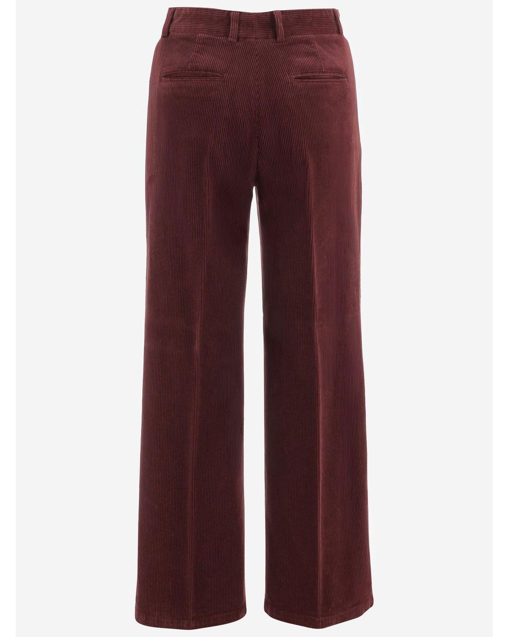QL2 Donna Red Wide Leg Corduroy Pants