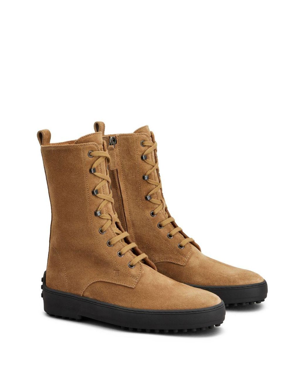 Tod's Brown Gommino Leather Laced Boots