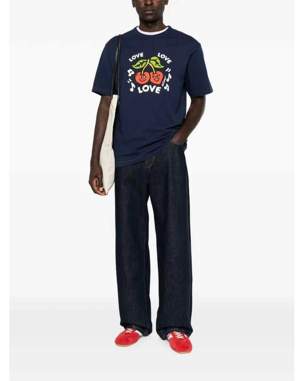 KENZO Blue Cherry Print T Shirt
