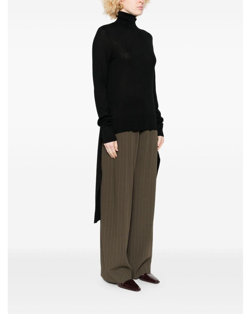 Totême Black Wool And Silk Blend Sweater