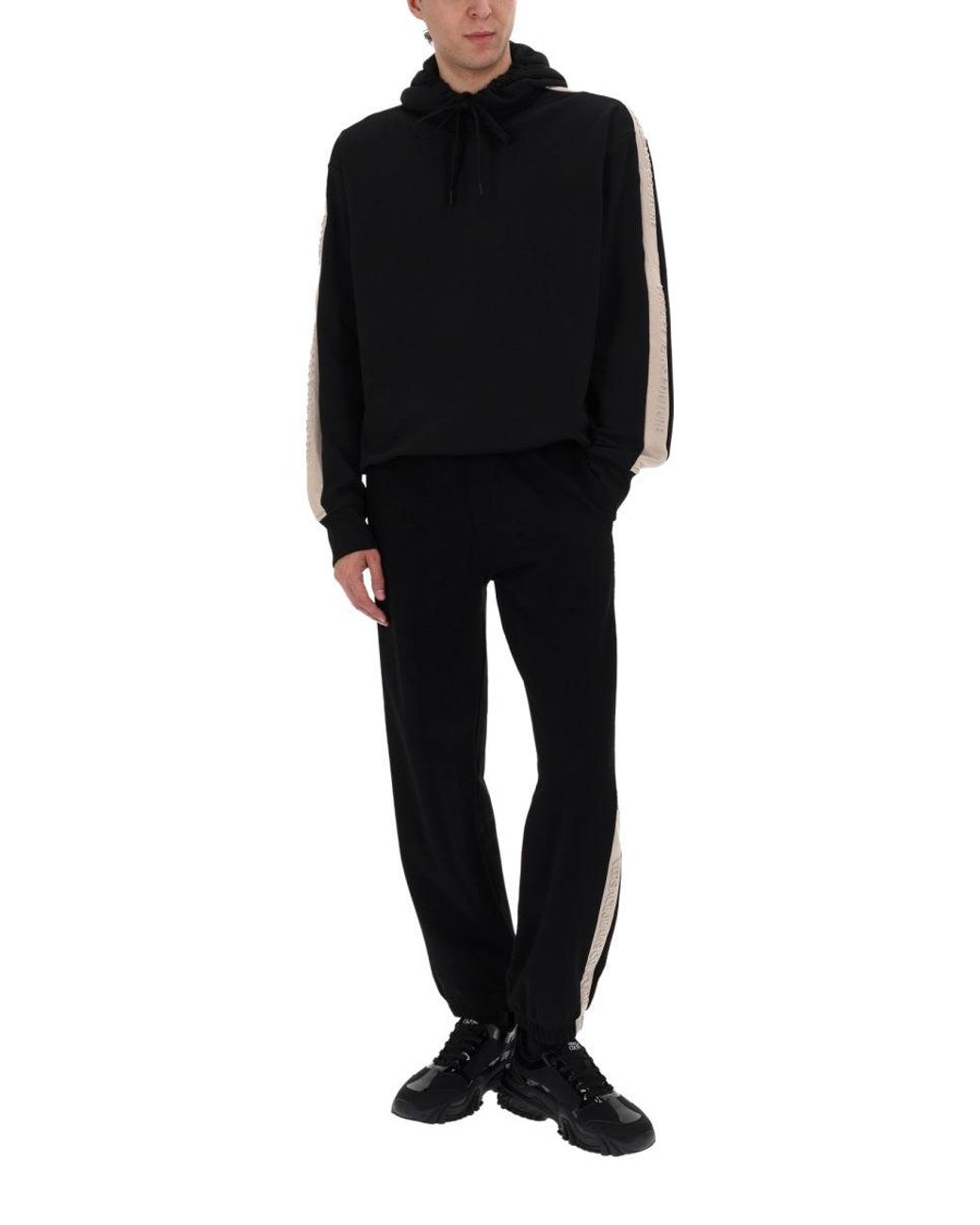 Versace Jeans Couture Black Pantalone Jogging Con Logo for men