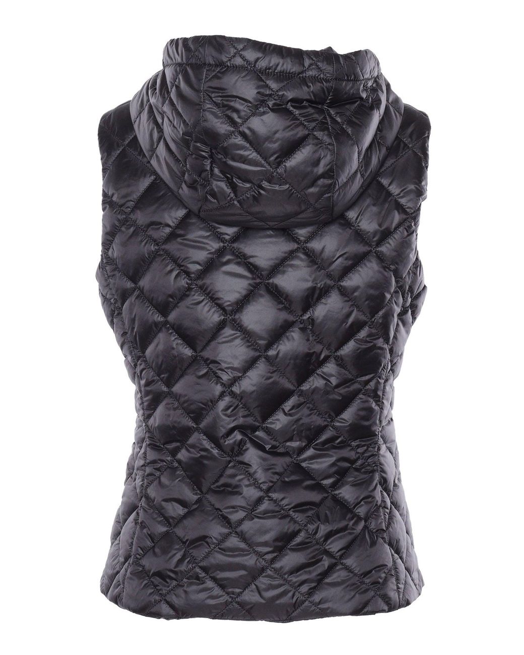 Fay Black Gilet Trapunta Con Cappuccio