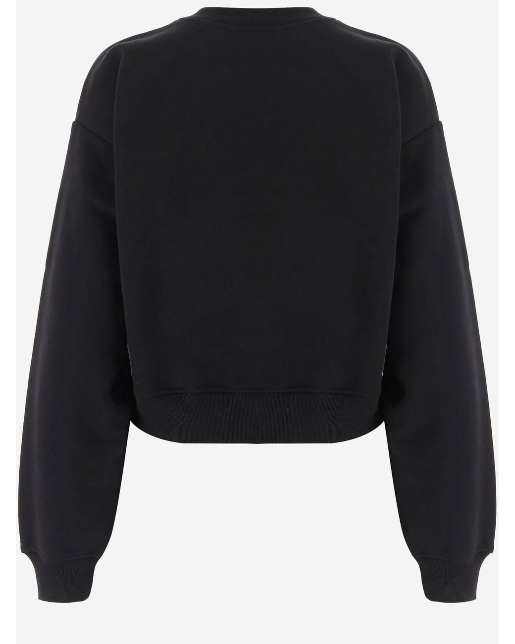Patou Black Cotton Sweatshirt With Embellishment