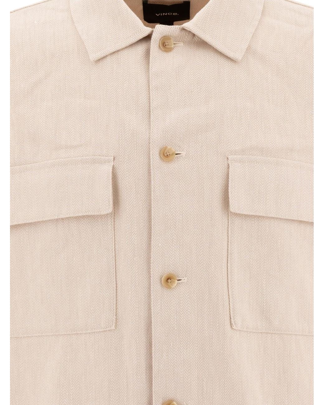 Vince Natural Linen Overshirt Jackets And Coats for men