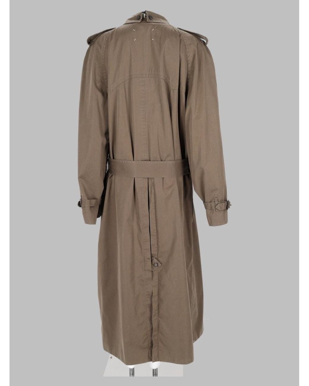 Maison Margiela Brown Cotton Trench Coat With Folded Collar
