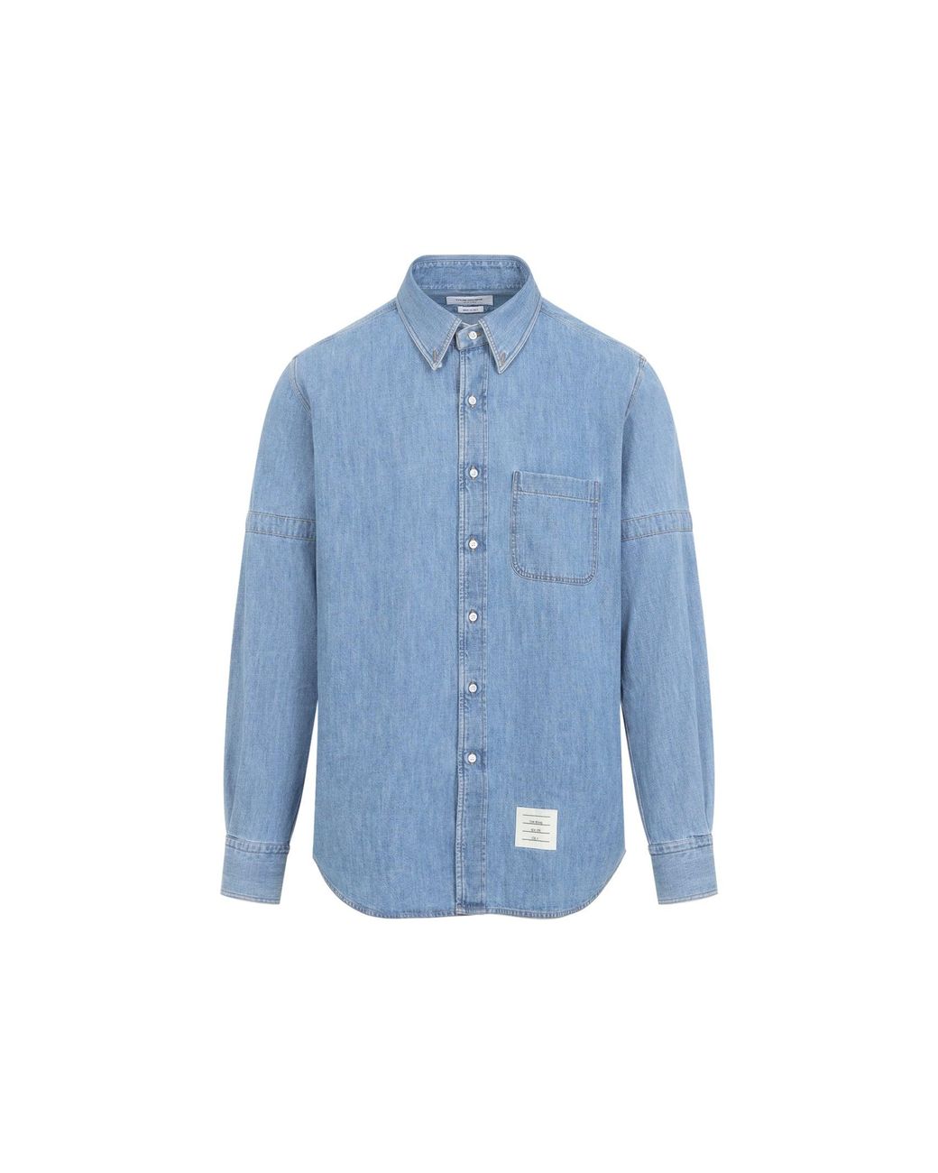 Thom Browne Blue Light Straight Fit L/S Shirt for men