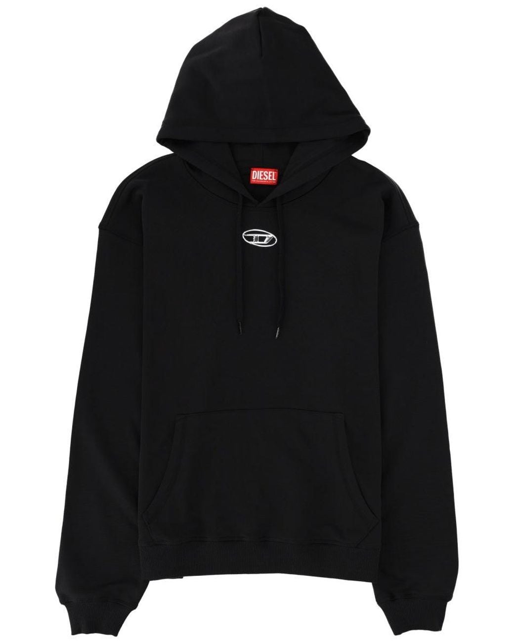DIESEL Black Felpa -Norm-Hood-Iod" for men