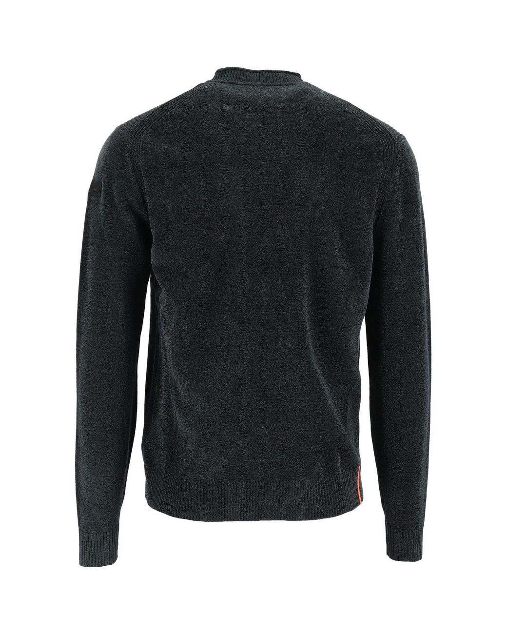 Rrd Blue Plush Velvet Round-Neck Knit Sweater for men
