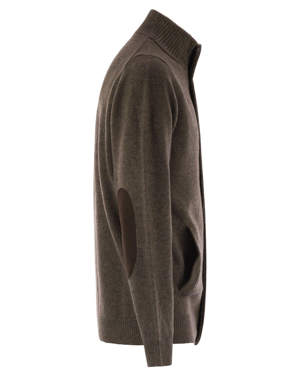 Barbour Brown Zip-Up Jumper Patch for men