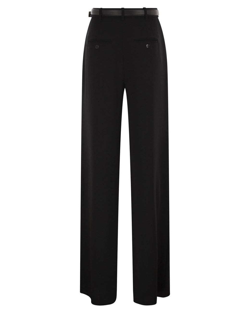 Max Mara Black Maxmara Studio Mstamico – Wide-Leg Palazzo Trousers With Belt