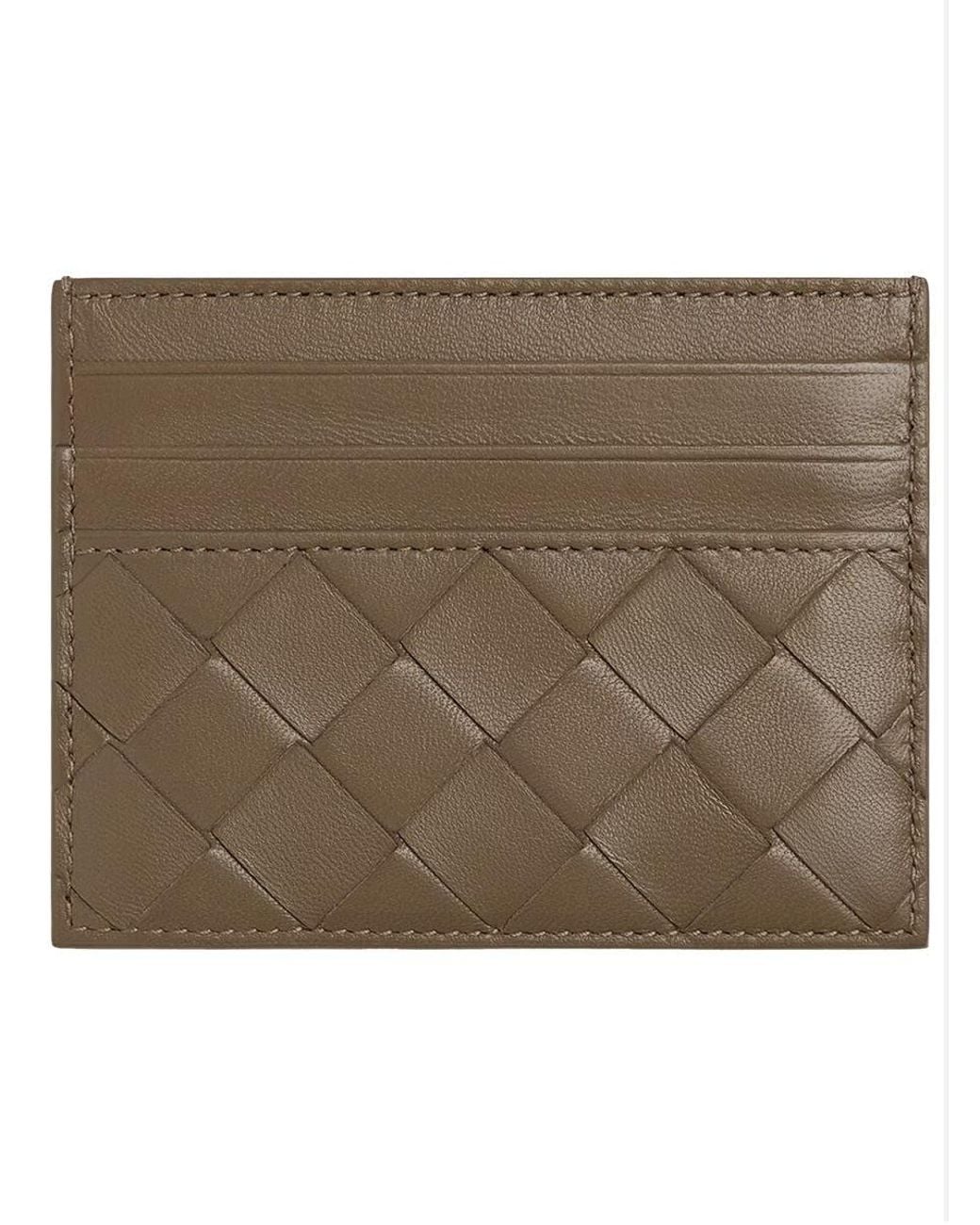 Bottega Veneta Brown Woven Leather Card Case