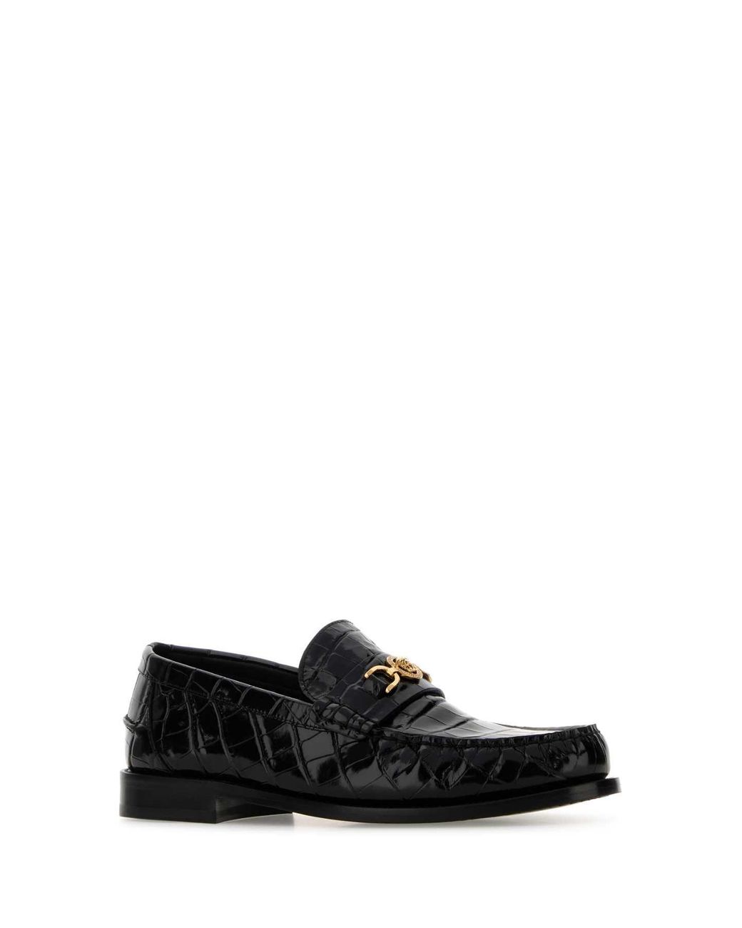 Versace Black Leather Loafers