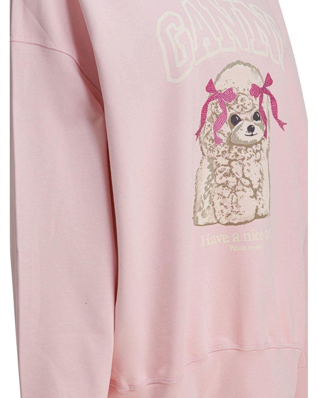 Ganni Pink "Puddle" Crewneck Sweatshirt