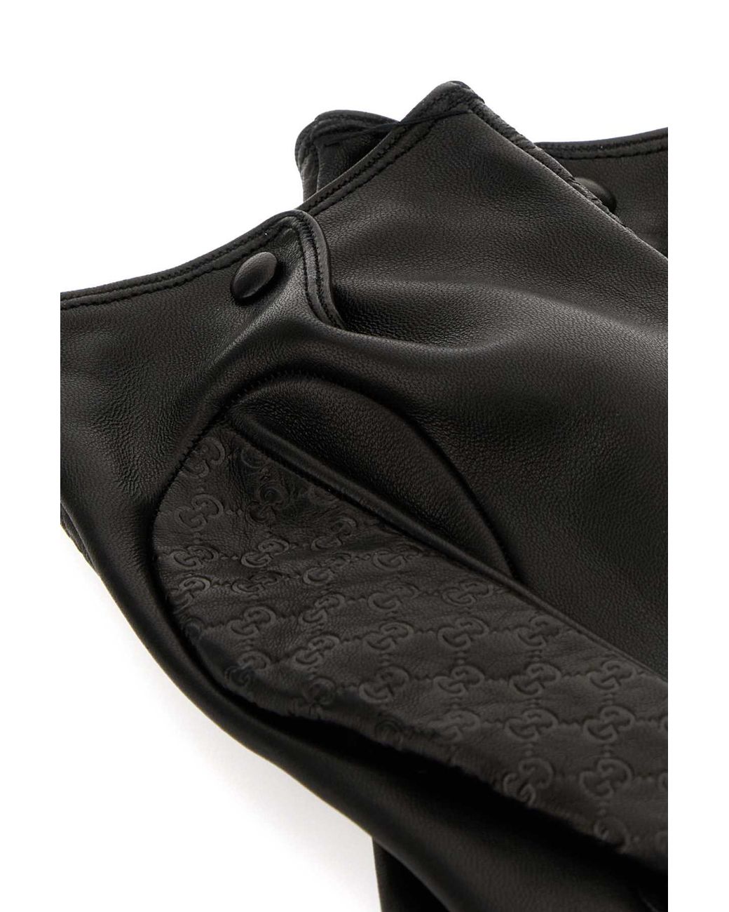 Gucci Black Dark Nappa Leather Gloves for men