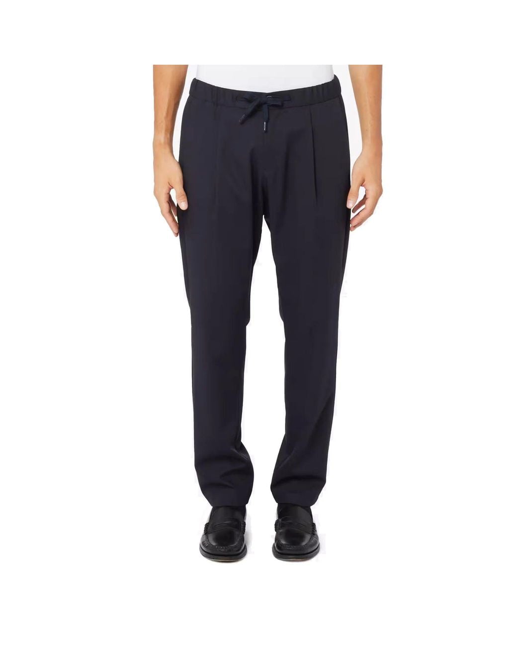 Herno Blue Casual Wool Pants for men