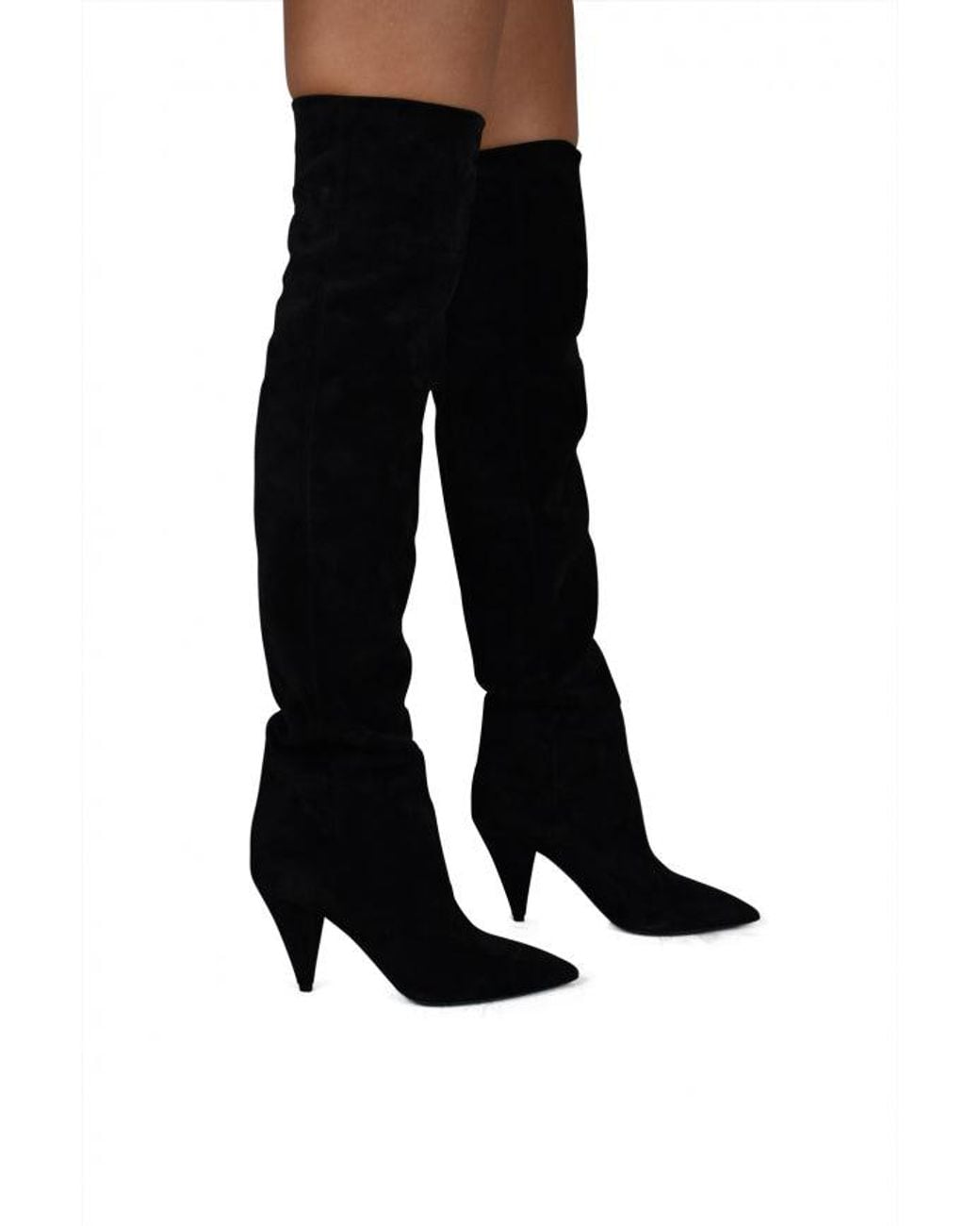 Saint Laurent Black Thigh-high Boots Kiki
