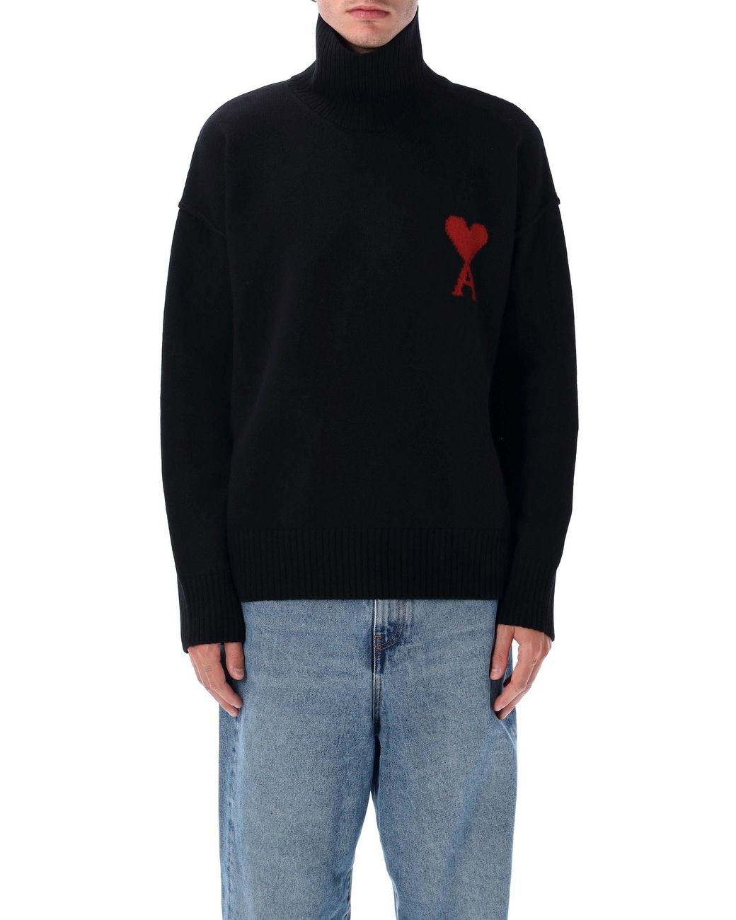 Ami París Sweaters Black AMI de color Blue