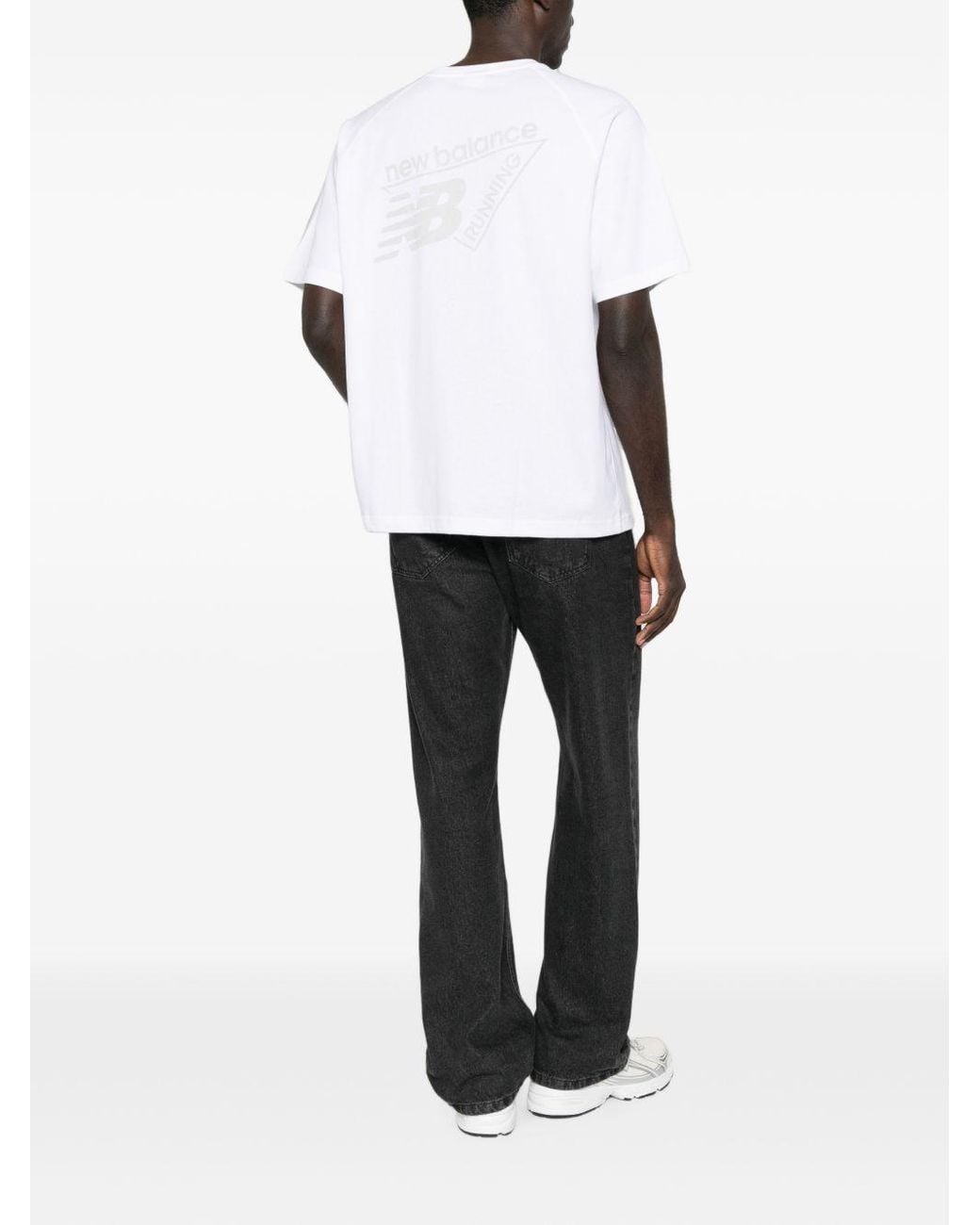 New Balance White Logo Cotton T Shirt