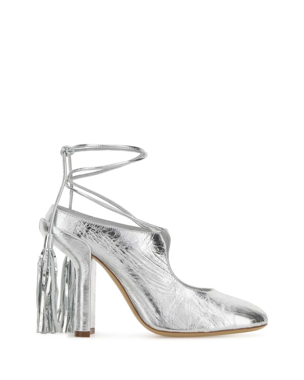 Dries Van Noten White Leather Mules