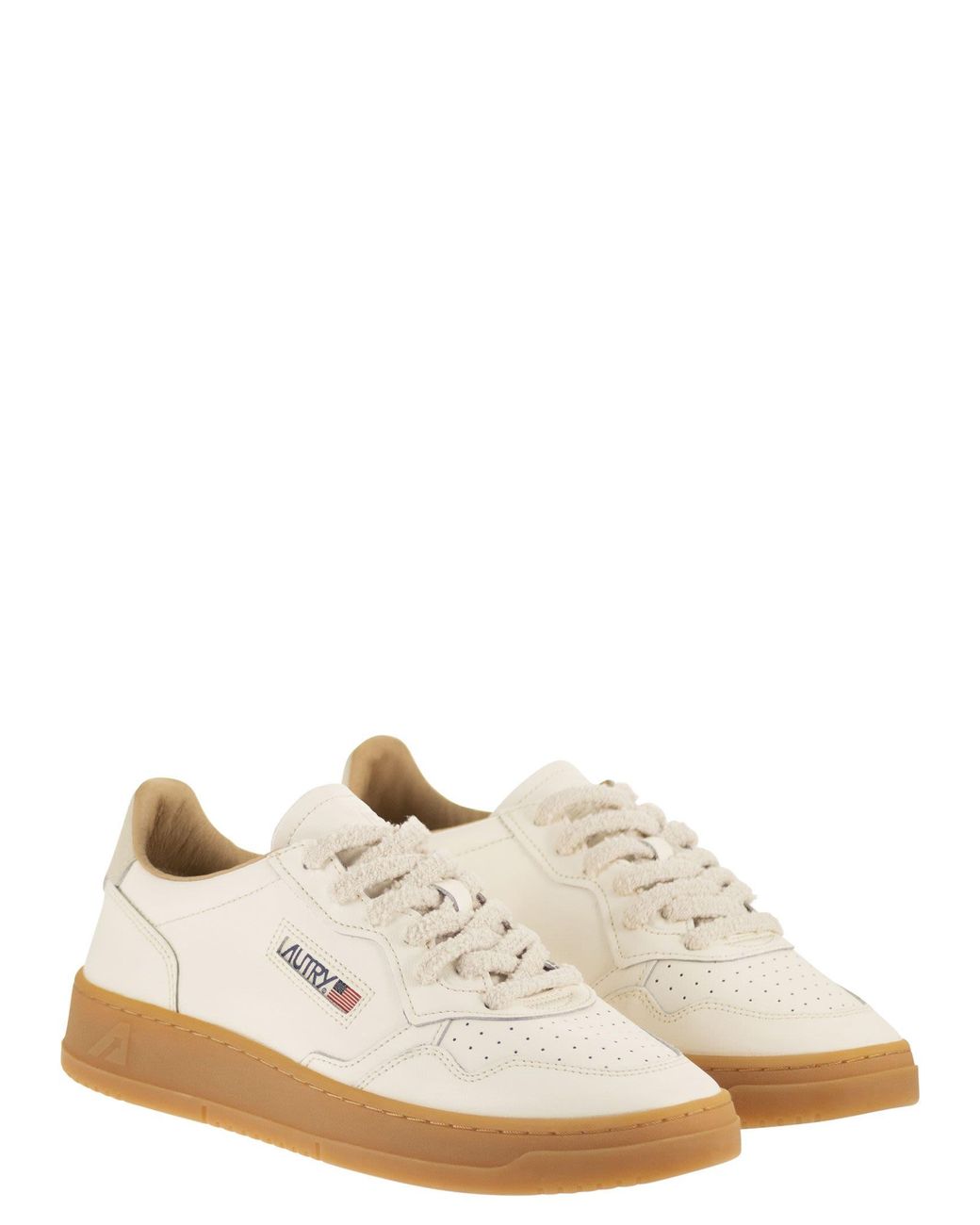 Autry Medalist Niedrige Ledersneaker mit Gummisohle in Natural für Herren