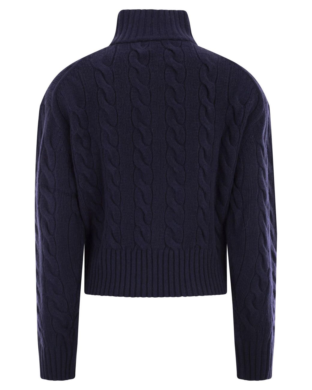 Polo Ralph Lauren Blue Wool And Cashmere Cable Knit Jumper
