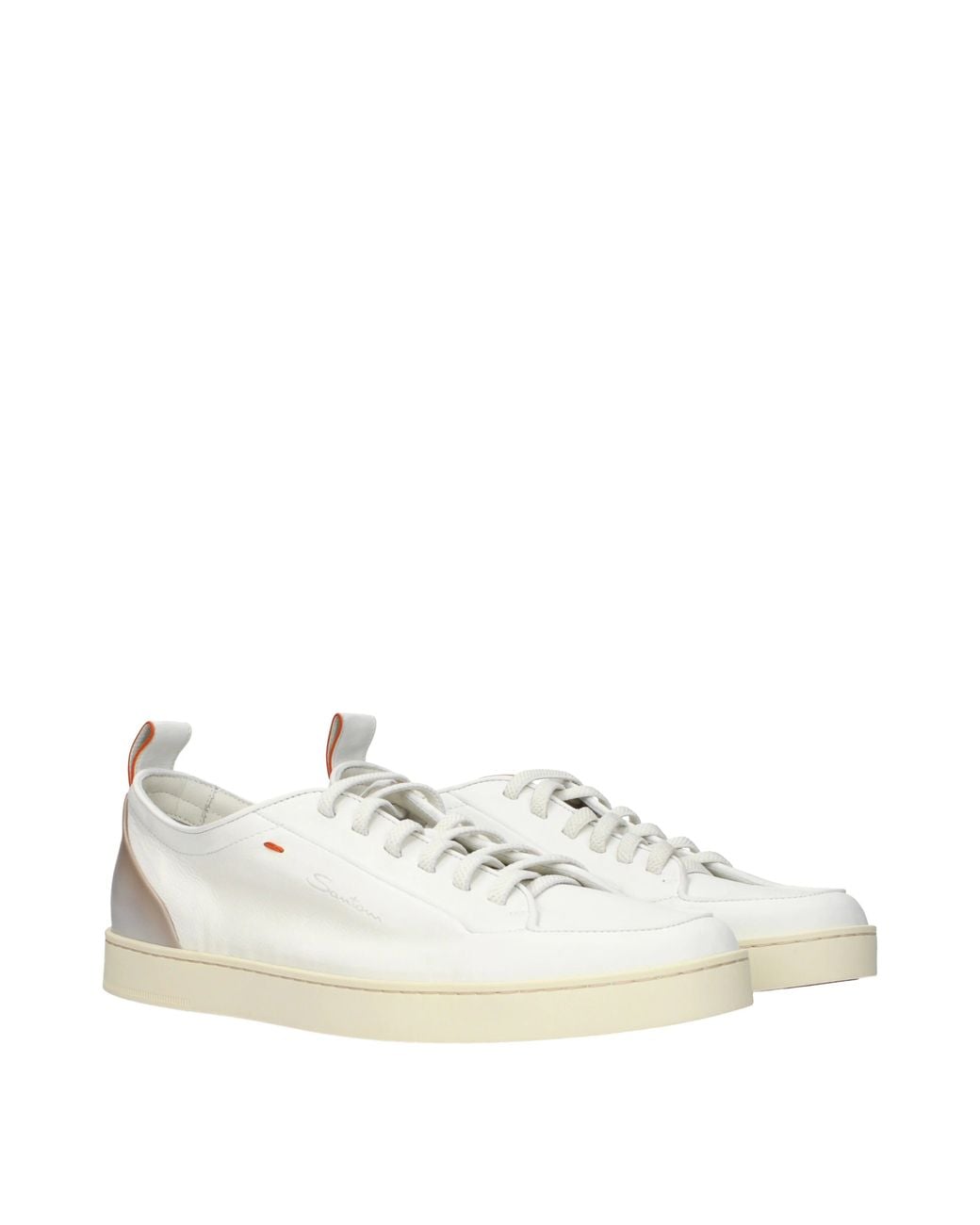 Santoni White Sneakers Monte Carlo With Skin