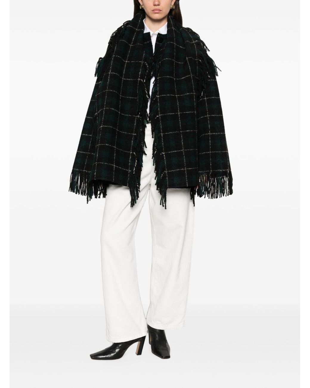 Totême Black Wool Fringed Scarf Jacket