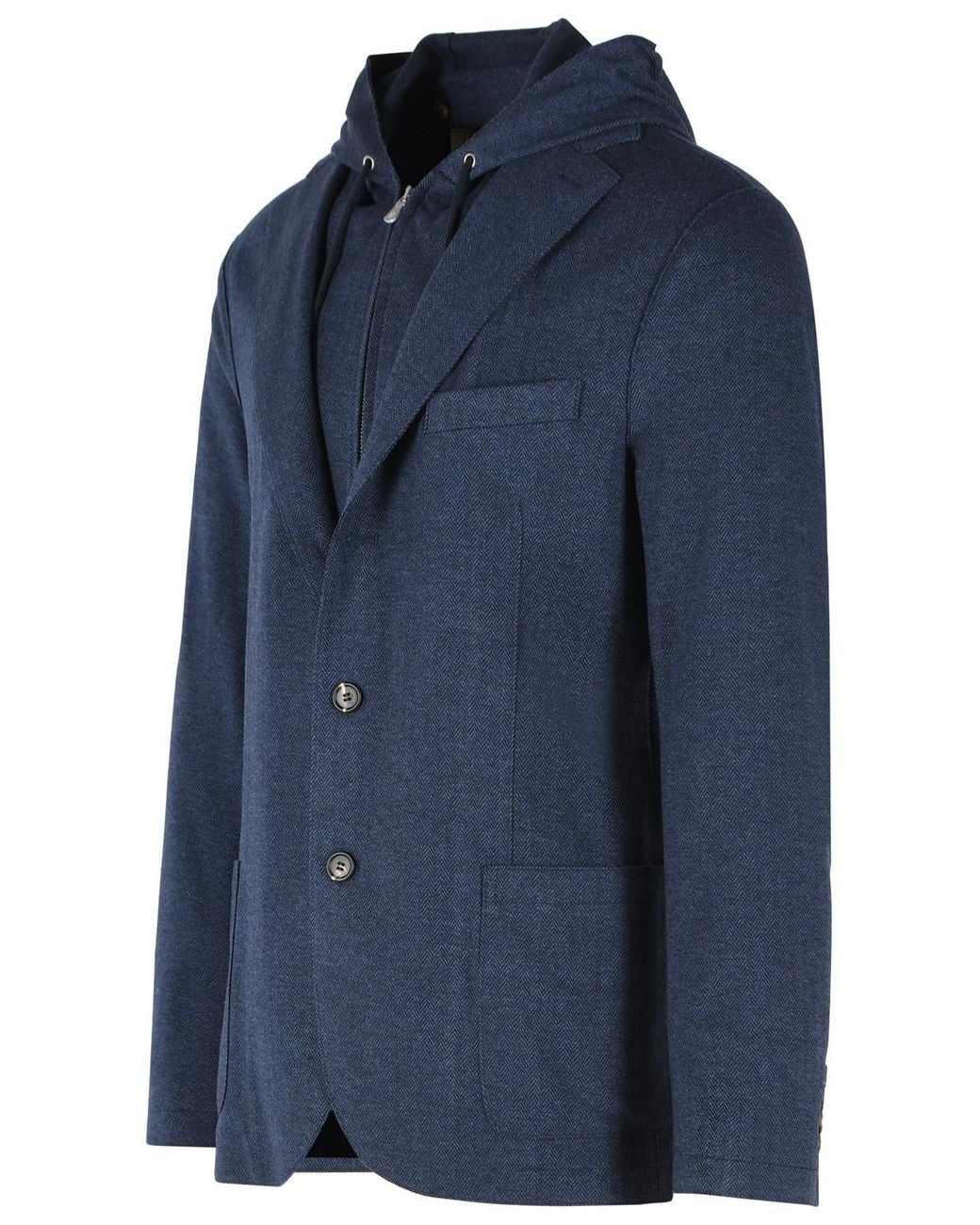 Eleventy Blue Polyester Blend Blazer