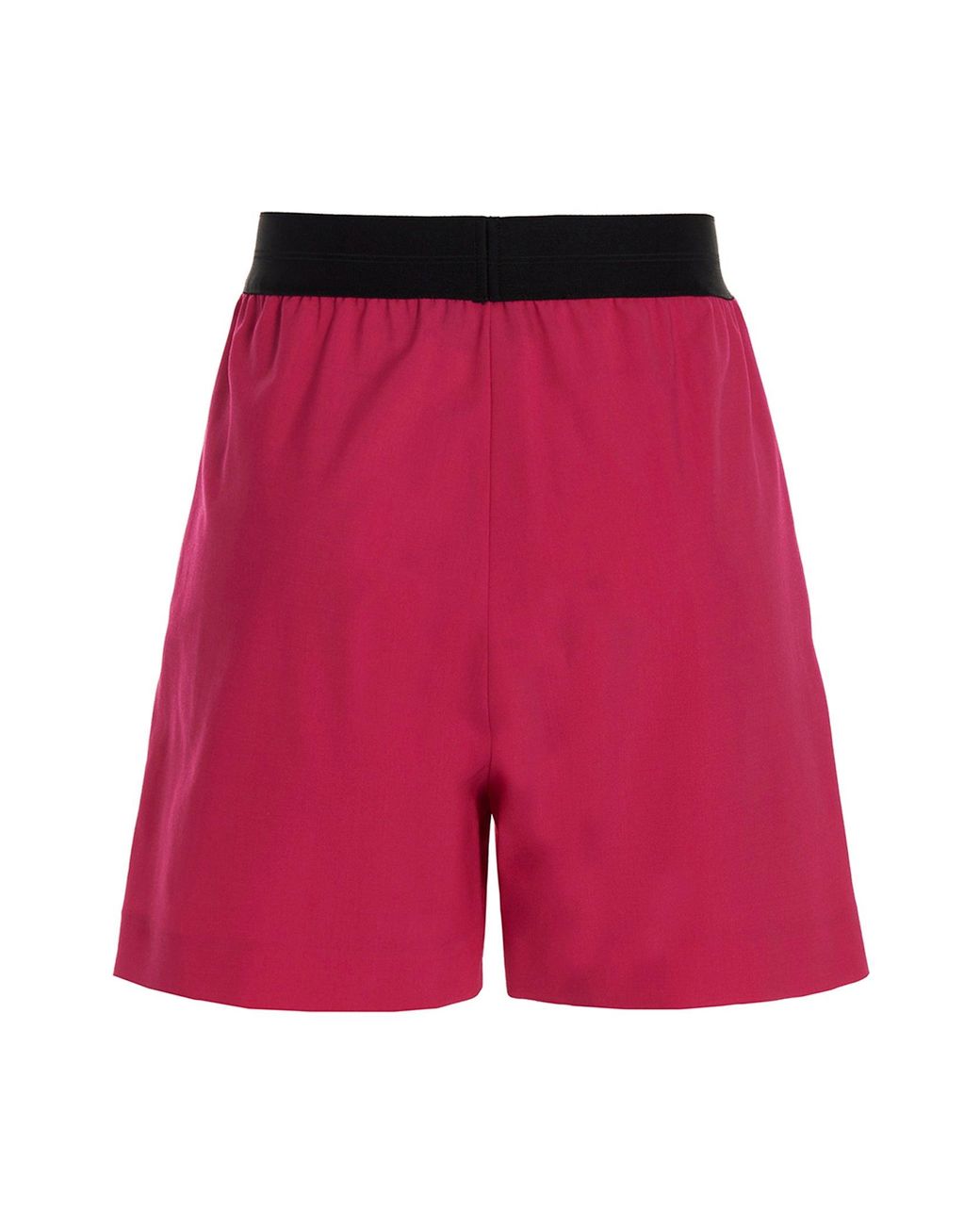 MSGM Red Wool Bermuda Shorts