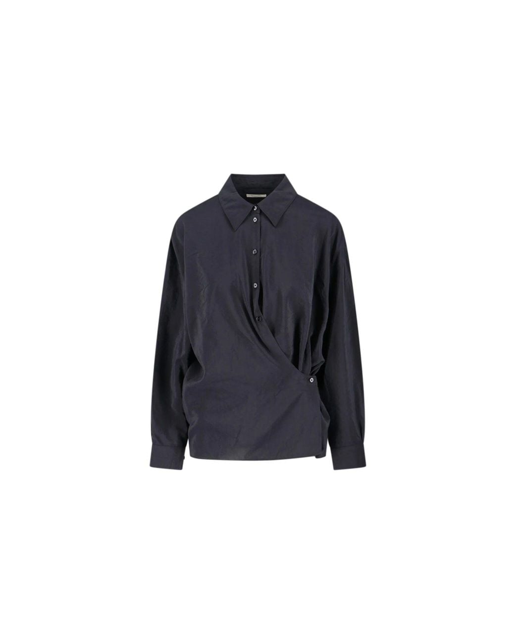 Lemaire Blue Twisted Silk Shirt