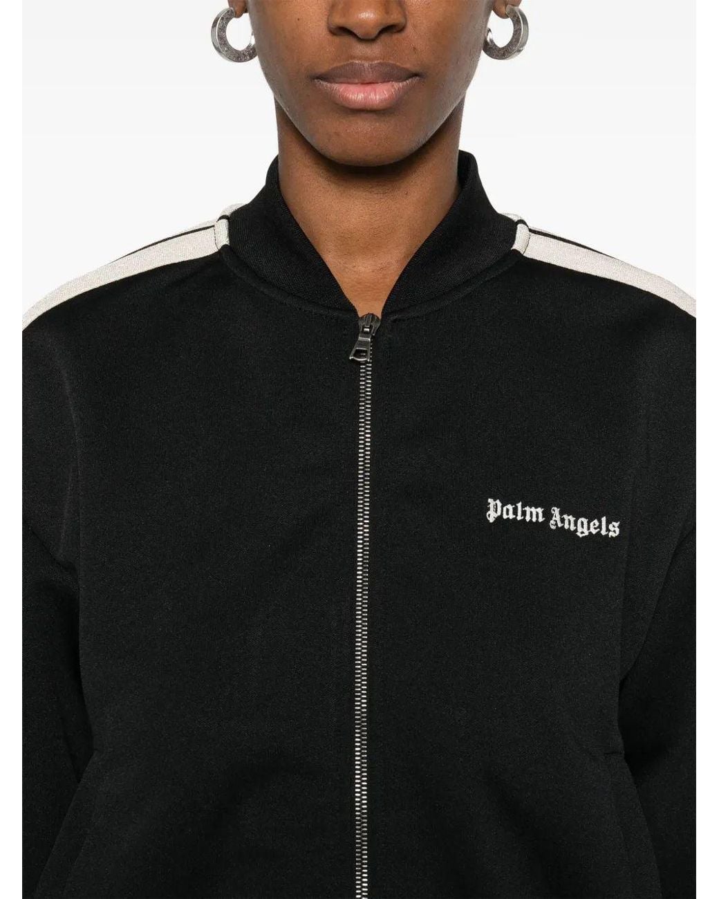 Palm Angels Black Classic Logo Track Bomber Jkt Off