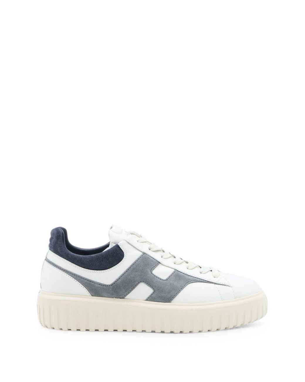 Hogan White H Stripes Leather Sneakers