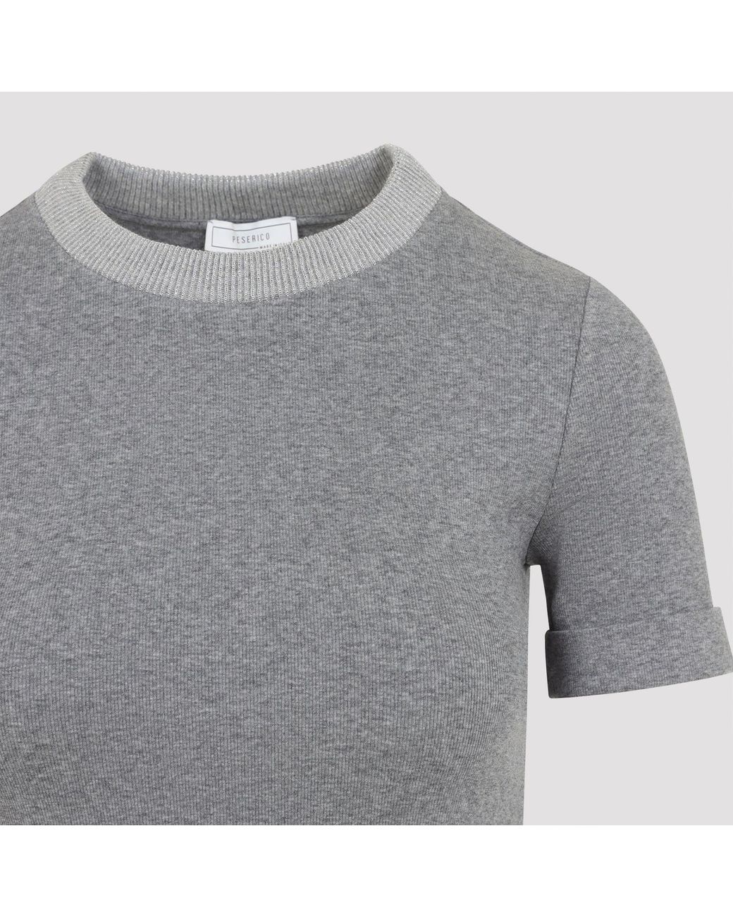 Peserico Gray Rib T-Shirt