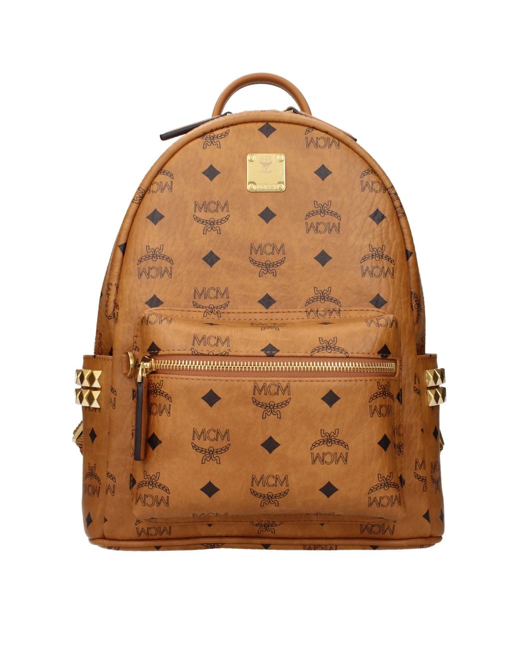MCM Brown Backpacks And Marshmallows Stark Side Studs Cloth/Cognac