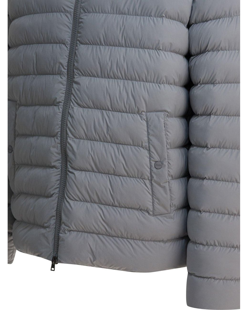 Herno Gray Hooded Rain Coat for men