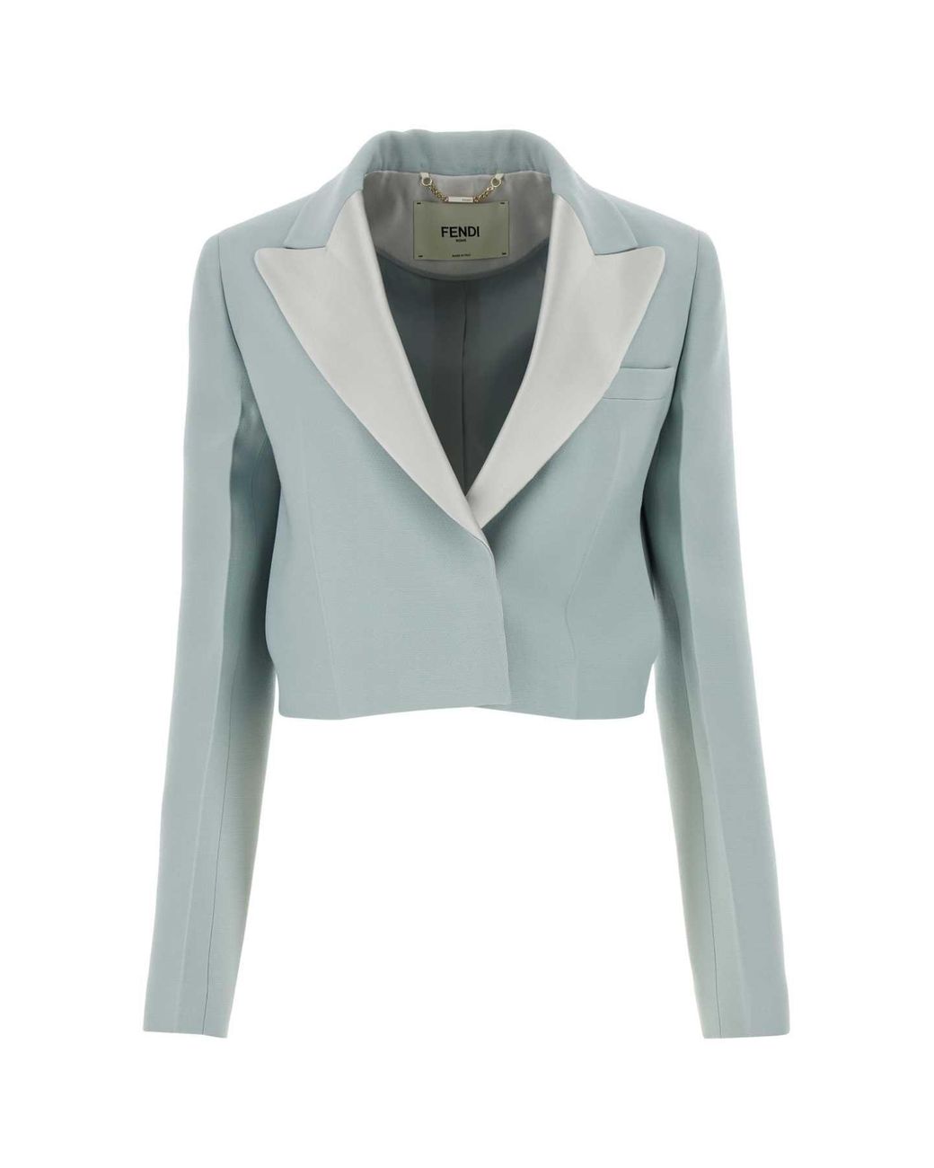Fendi Blue Powder Wool Blend Blazer