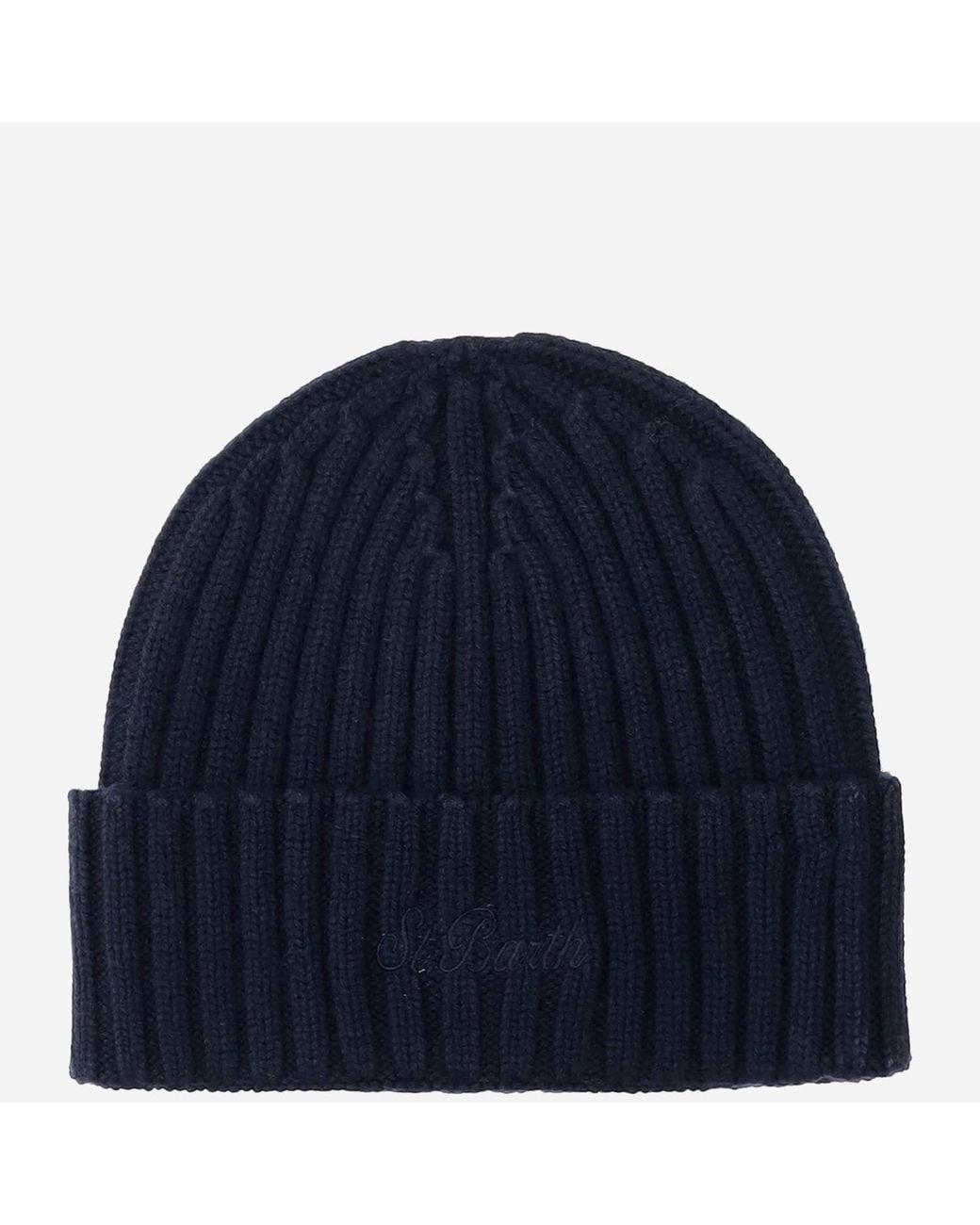 Mc2 Saint Barth Wool Blend Mütze mit Logo in Blue für Herren