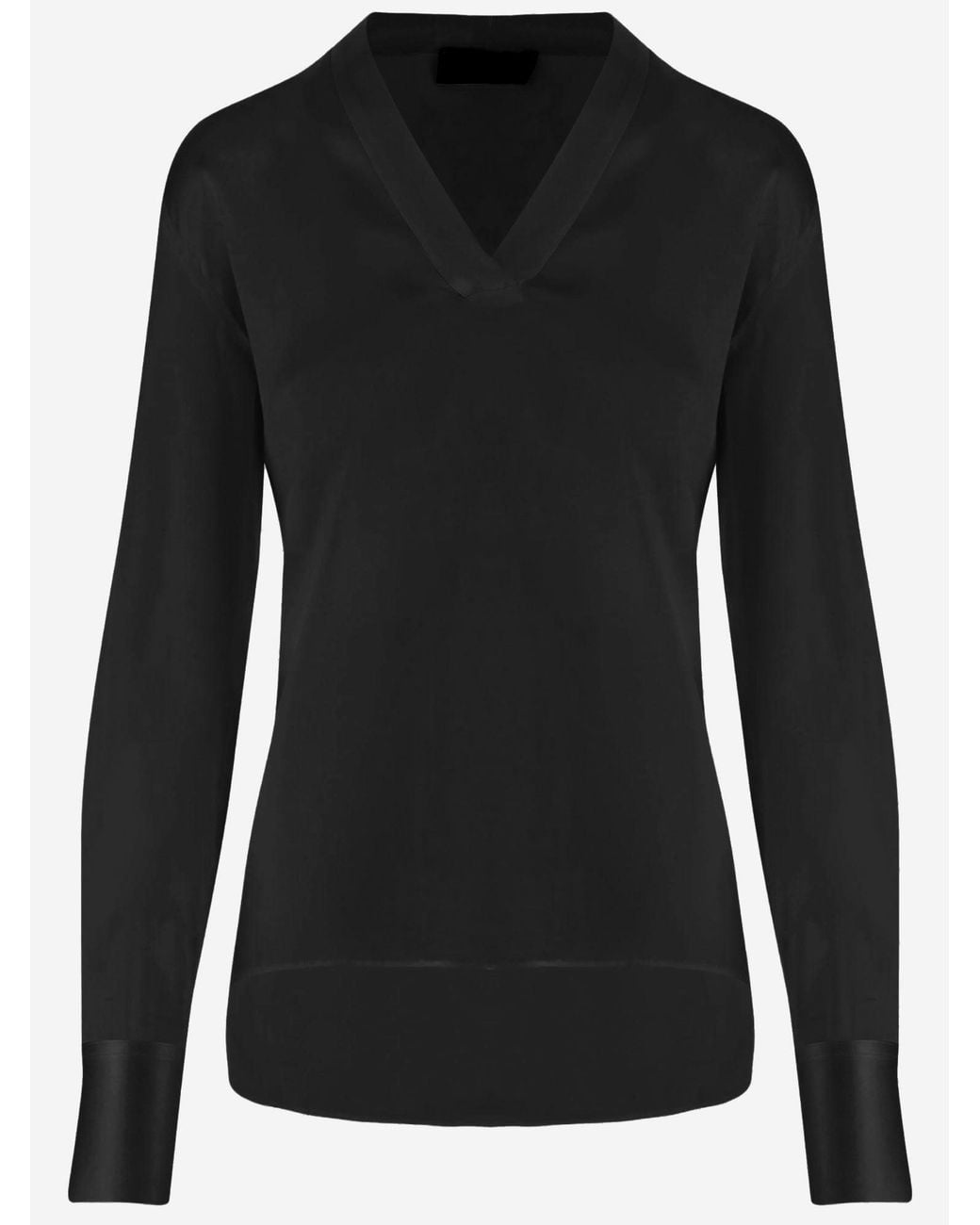 F.it Black Shirt Stretch Silk