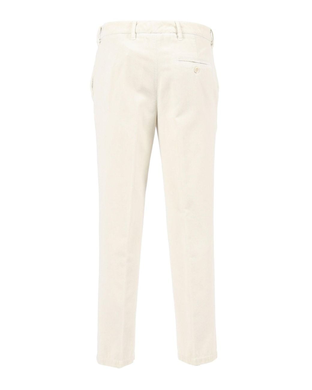 Aspesi Natural Tailored Long Pants With Classic Button Closure